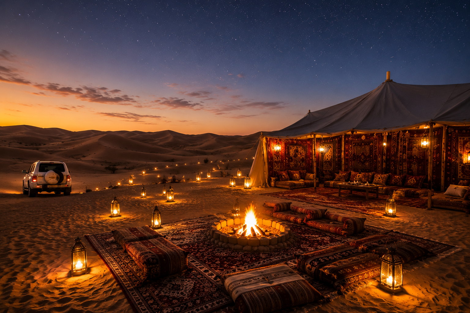 Overnight Desert Safari & Hot Air Balloon Combo