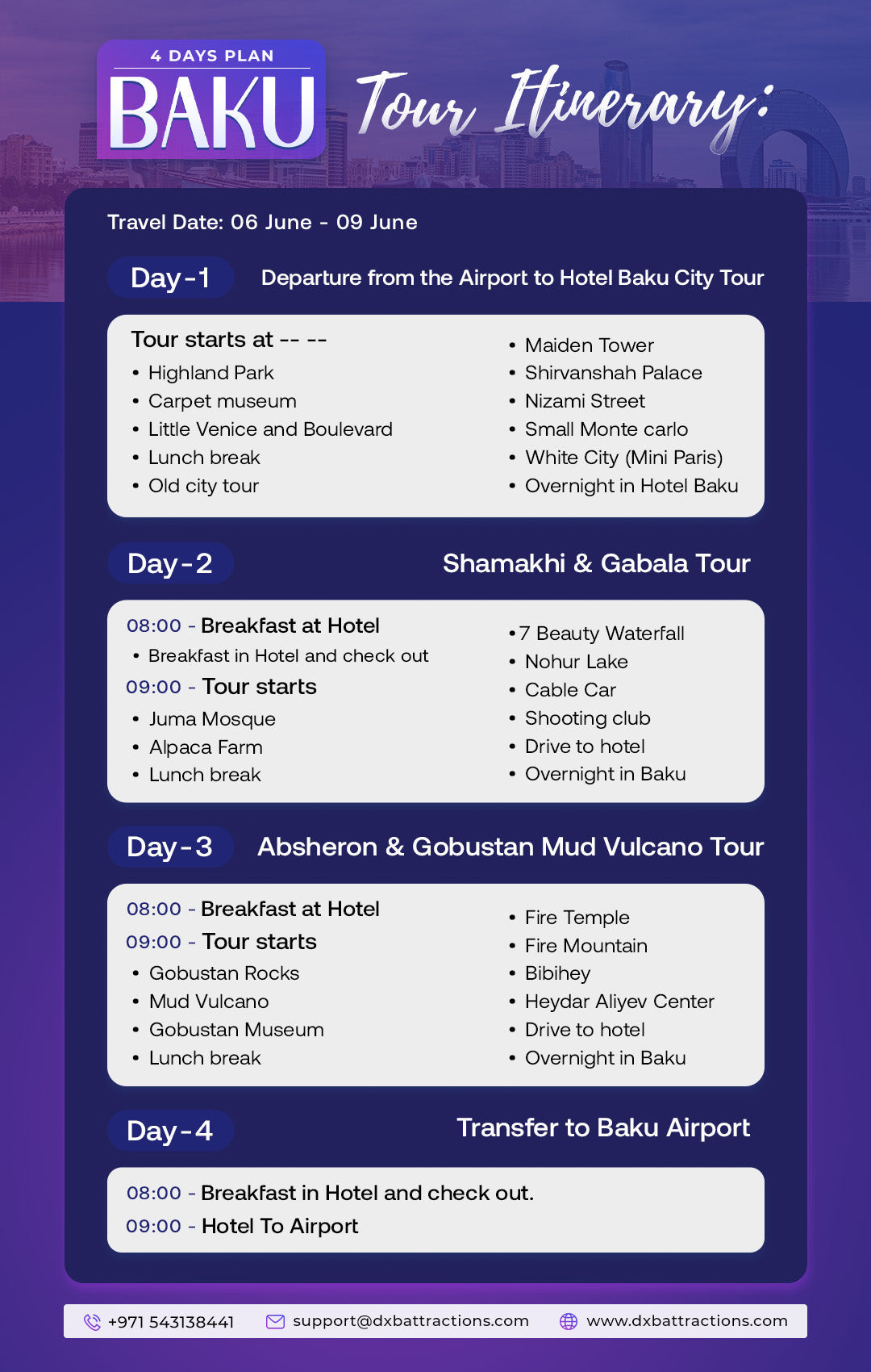 4 Days Baku Plan