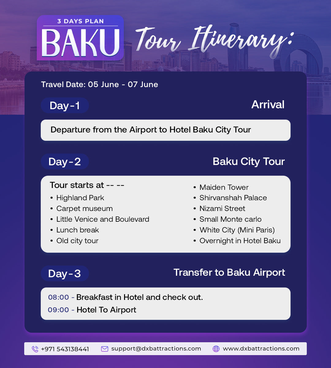 3 Days Baku Plan